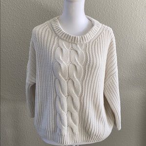 Knitted white sweater
